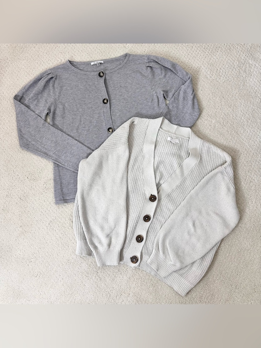 Bundle of 2 Sweaters LC Lauren Conrad Vila Milano Medium Neutral Button Classic